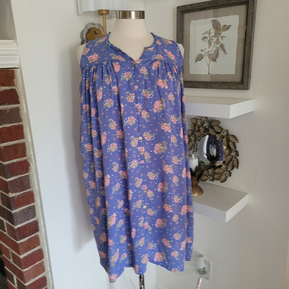 April Cornell Sweet Hydrangea Big Girls Dress in Periwinkle Size 11/12
